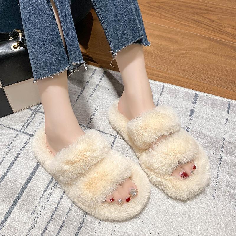 Women's Stylish And Lightweight Warm And Comfortable Home Plush Cotton Slippers