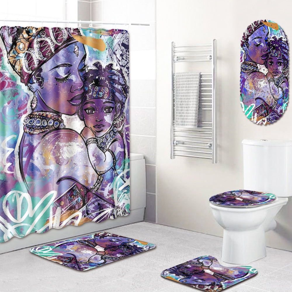 Five-piece bathroom mat set