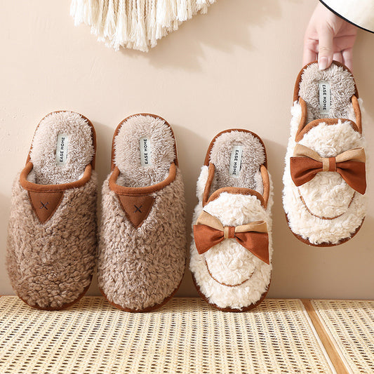 Women's Autumn And Winter New Cute Indoor Couple Cotton Slippers