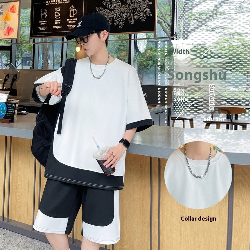 High Quality Stitching Sports Suit Men's Summer Thin