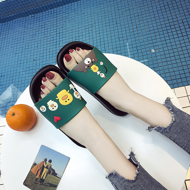 Household couple bathroom non-slip cartoon slippers