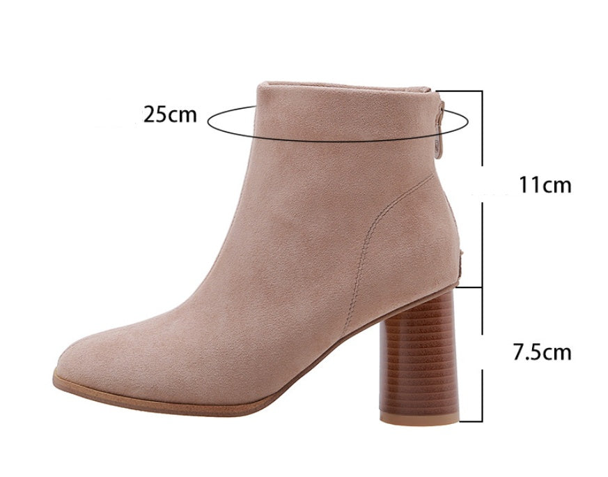 Women's frosted high heel ankle boots