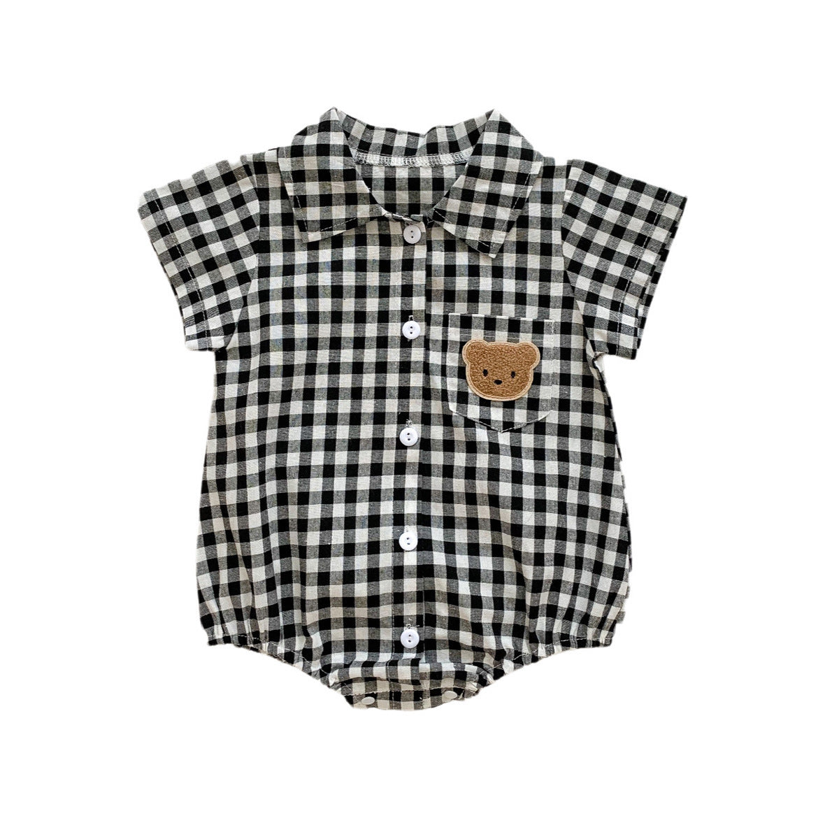 Children's Summer Clothing Baby Bear Short-sleeved Jumpsuit