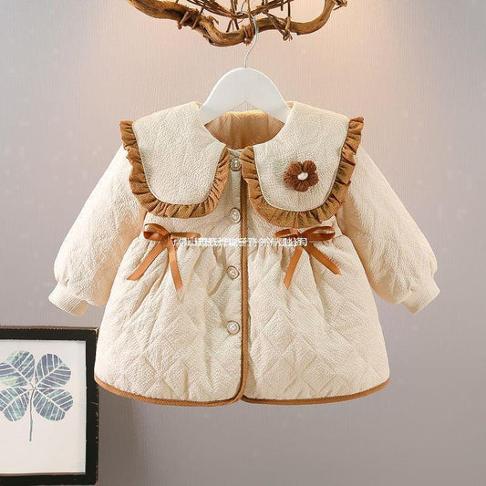 Baby Girl Fleece Lined Coat Autumn And Winter Clothing