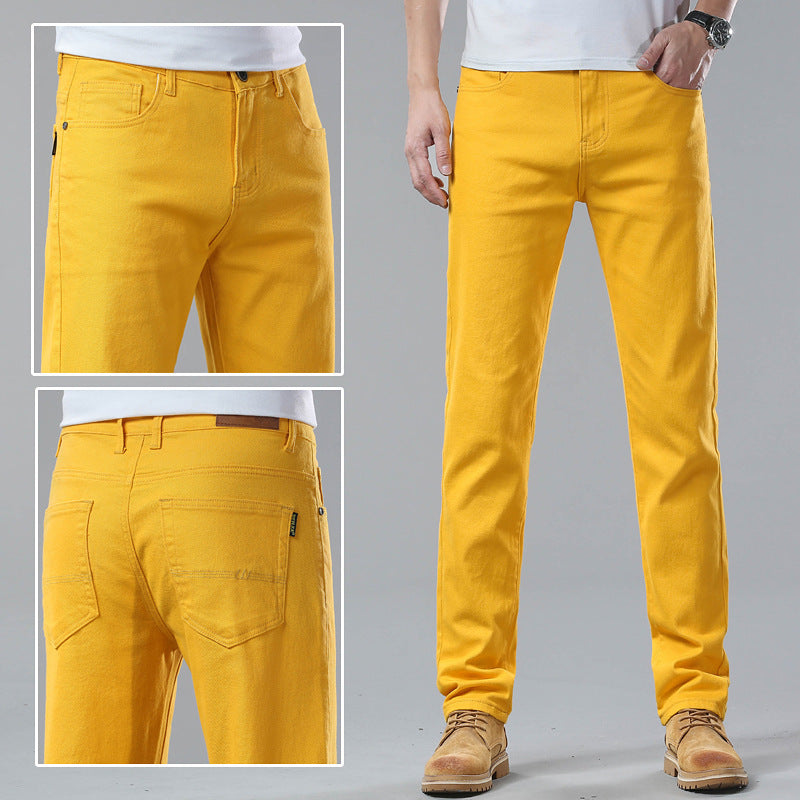 Men Fashion Brands Stretch Slim Fit Skinny Pants