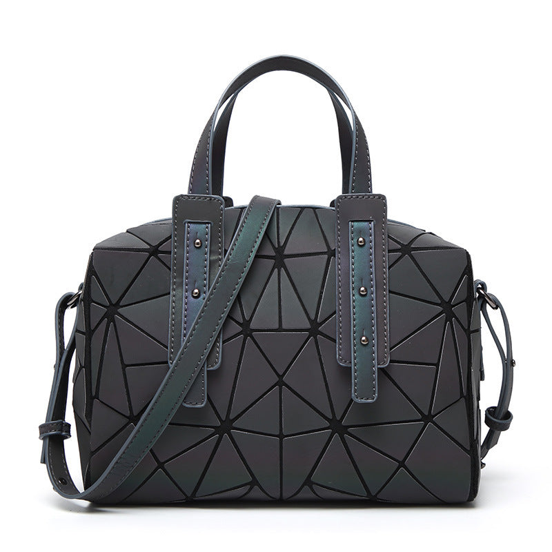 Female rhomboid luminous irregular handbag