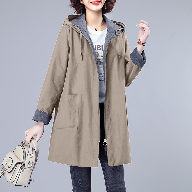 Plus Windbreaker For Women Baggy Coat