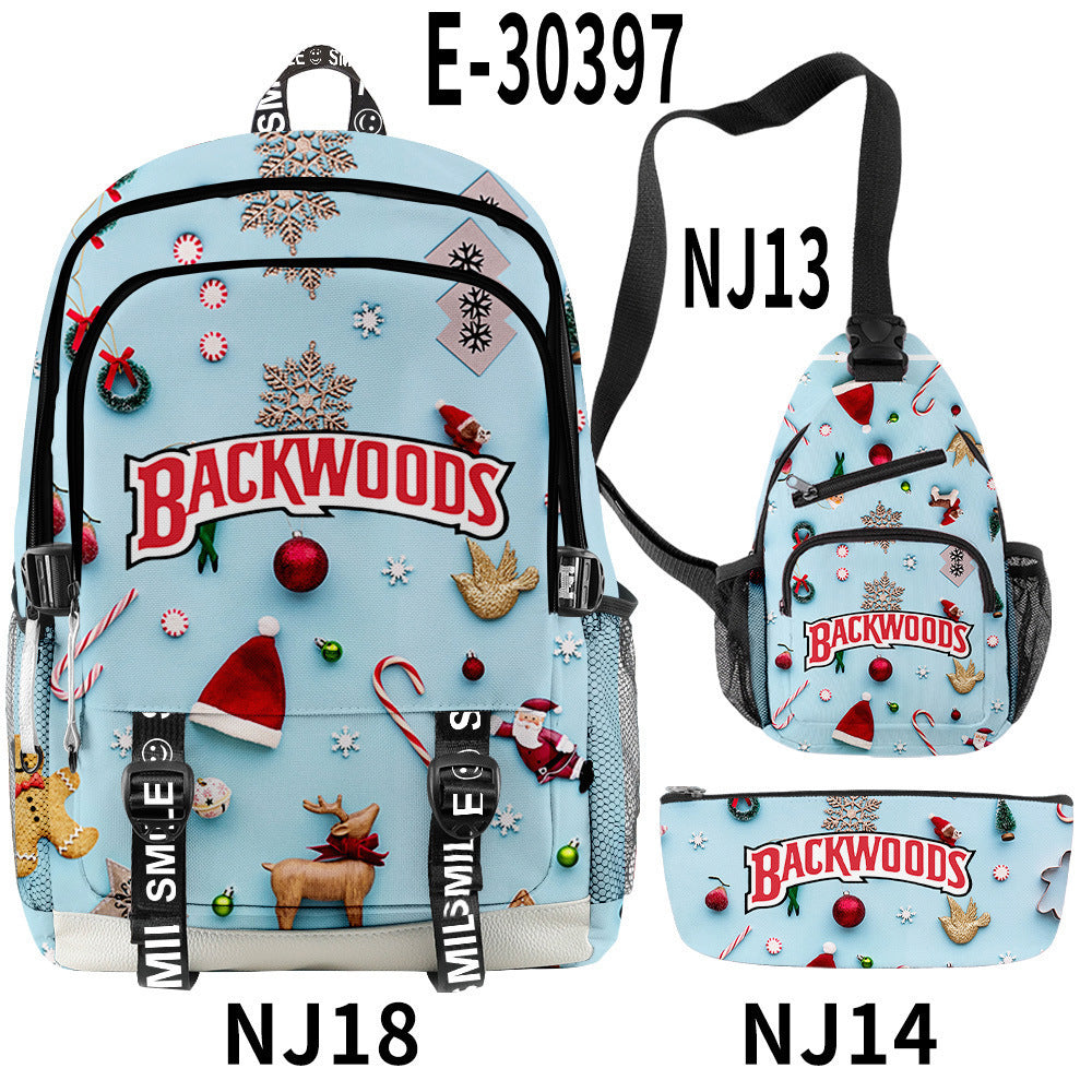 Printed Surrounding Men And Women Cool And Simple Backpack Set