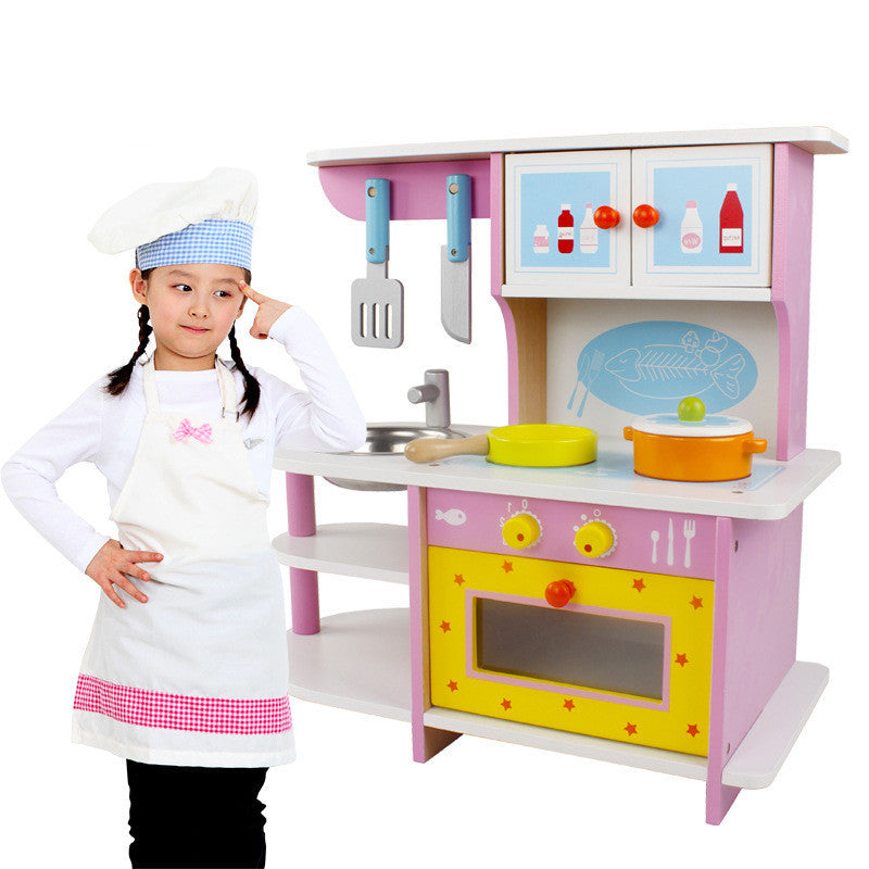 Wooden children cooking simulation