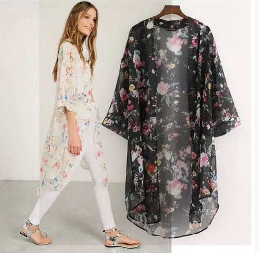 Lady shawls women dress flower print fashion Autumn coat