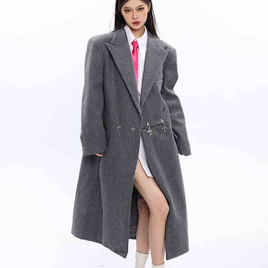 Suit Woolen Long Coat For Women