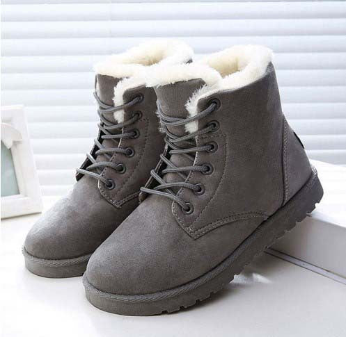 Women's Snow Boots Short Warm Flat Heel Shoes