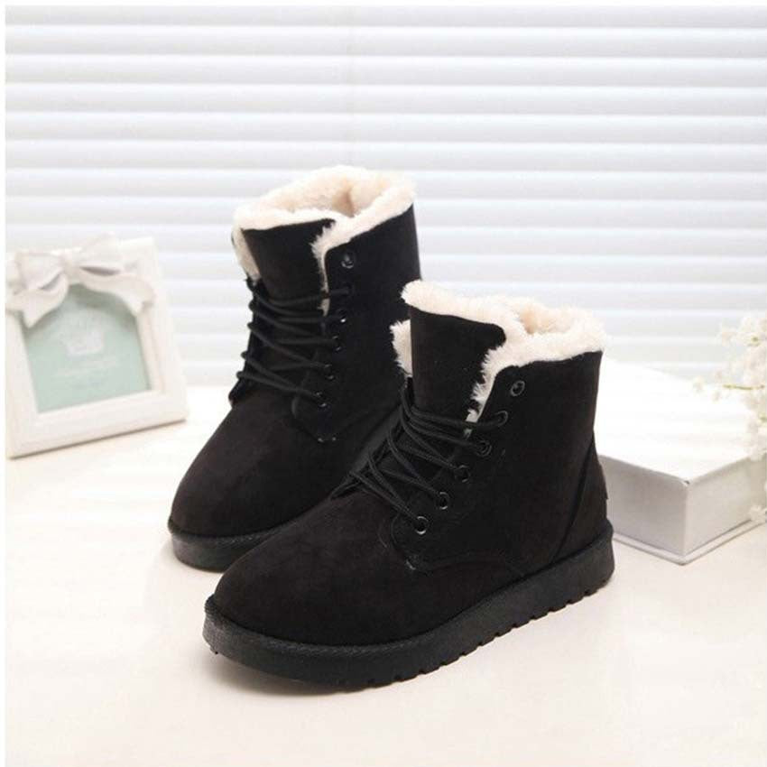 Women's Snow Boots Short Warm Flat Heel Shoes