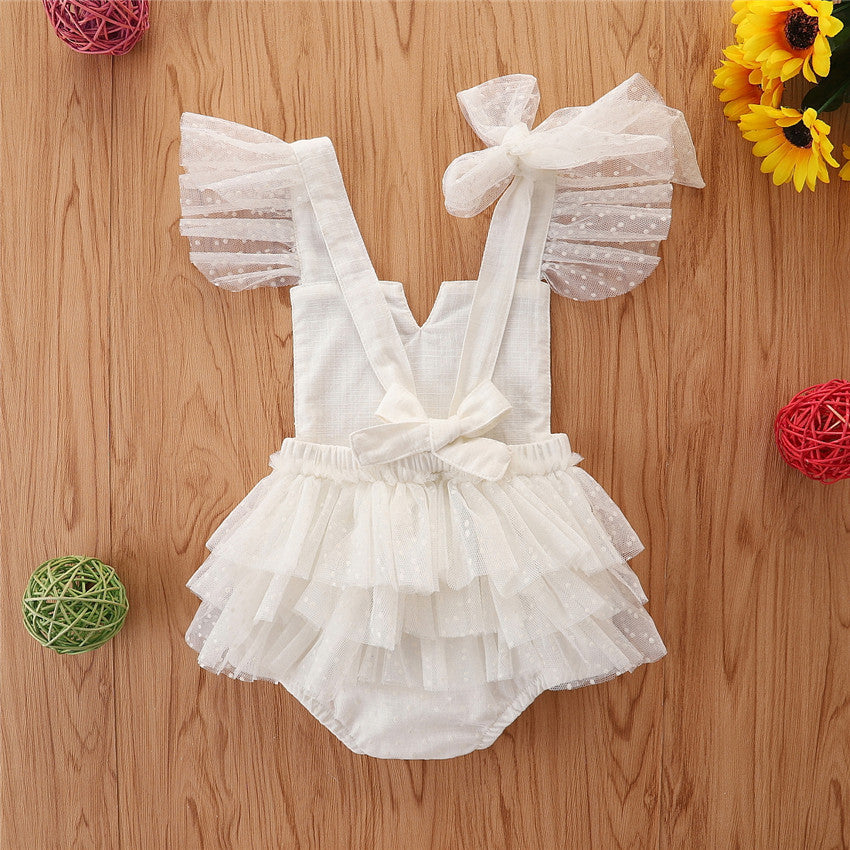 Infant And Toddler Clothing Baby Girl White Lace Jumpsuit