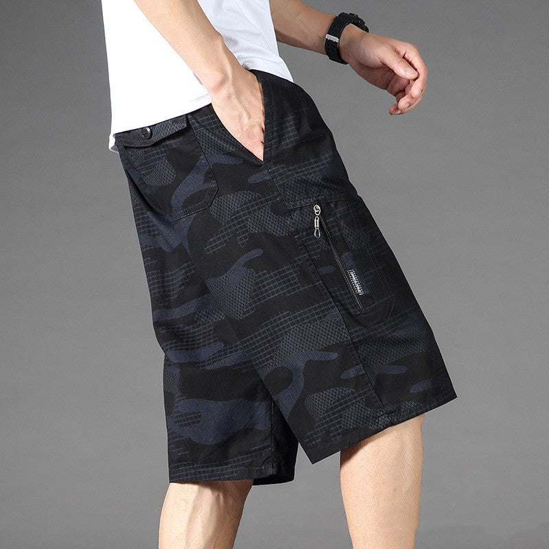 Summer Thin Loose Cotton Camouflage Shorts