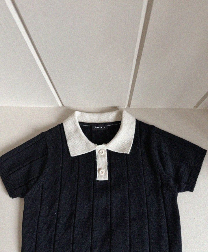 Infant Knitwear Thin Lapels Pullover