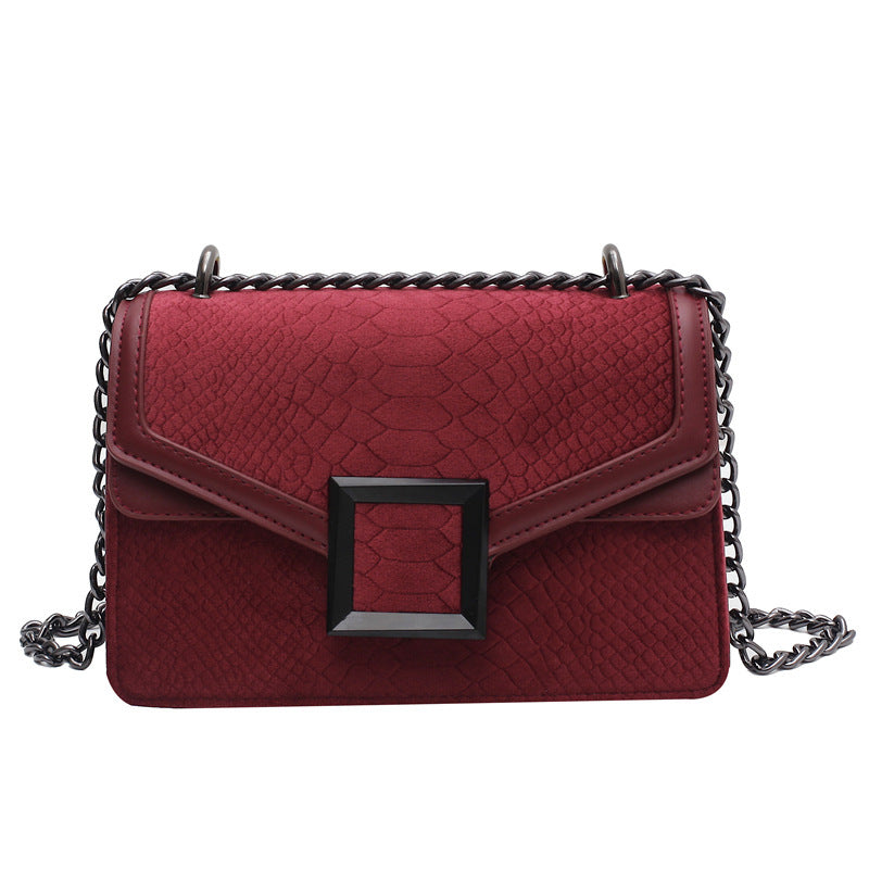 Square Crossbody Bag New High-quality Matte Leather Women's Designer Handbag Chain Shoulder Messenger Bag