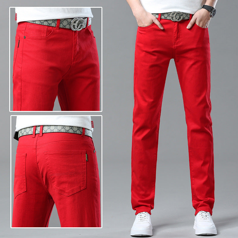 Men Fashion Brands Stretch Slim Fit Skinny Pants