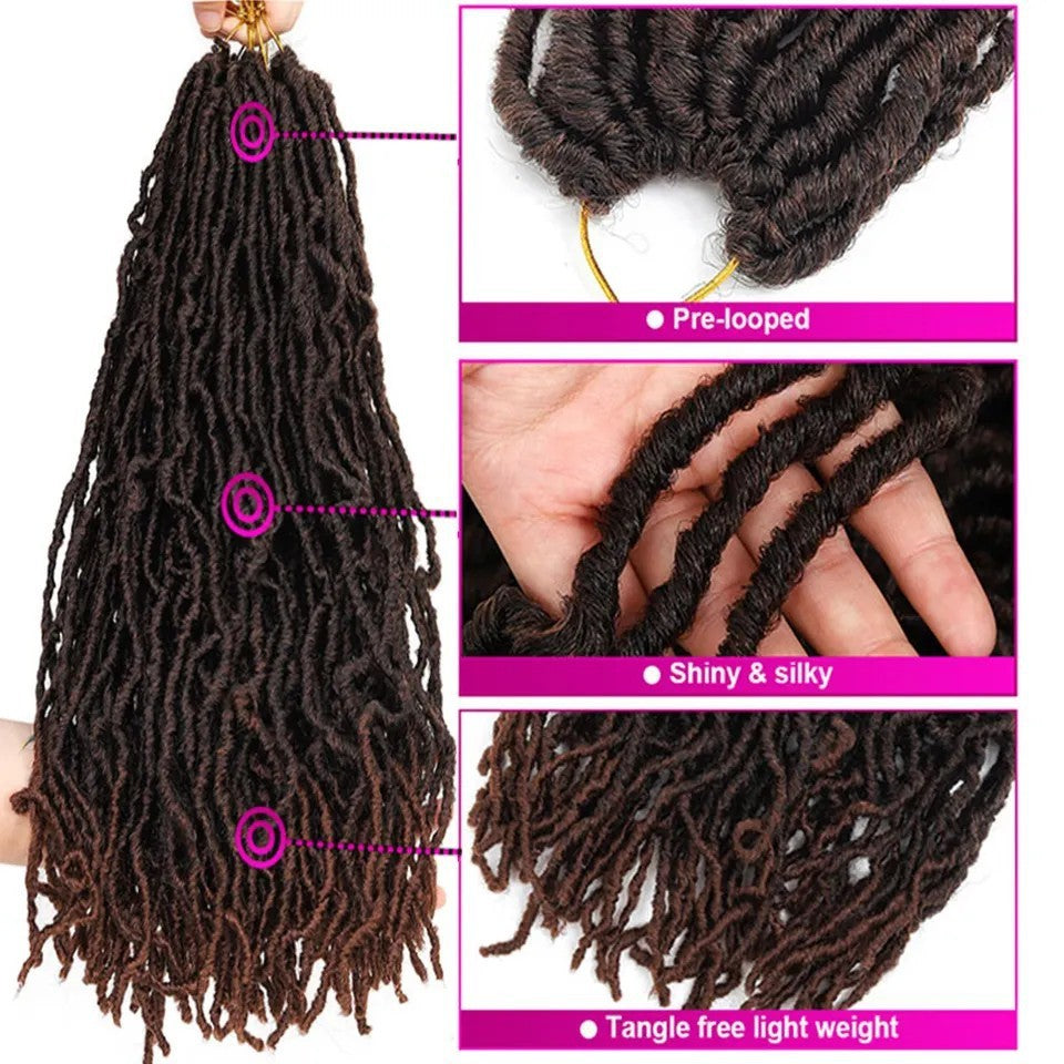 Earthworm Crochet Chemical Fiber Wig NuLocs Braiding Hair Dreadlocks