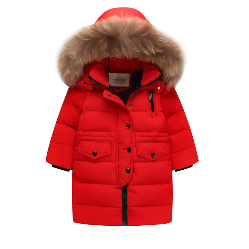 Children's Down Jacket Mid-length Thickened Coat