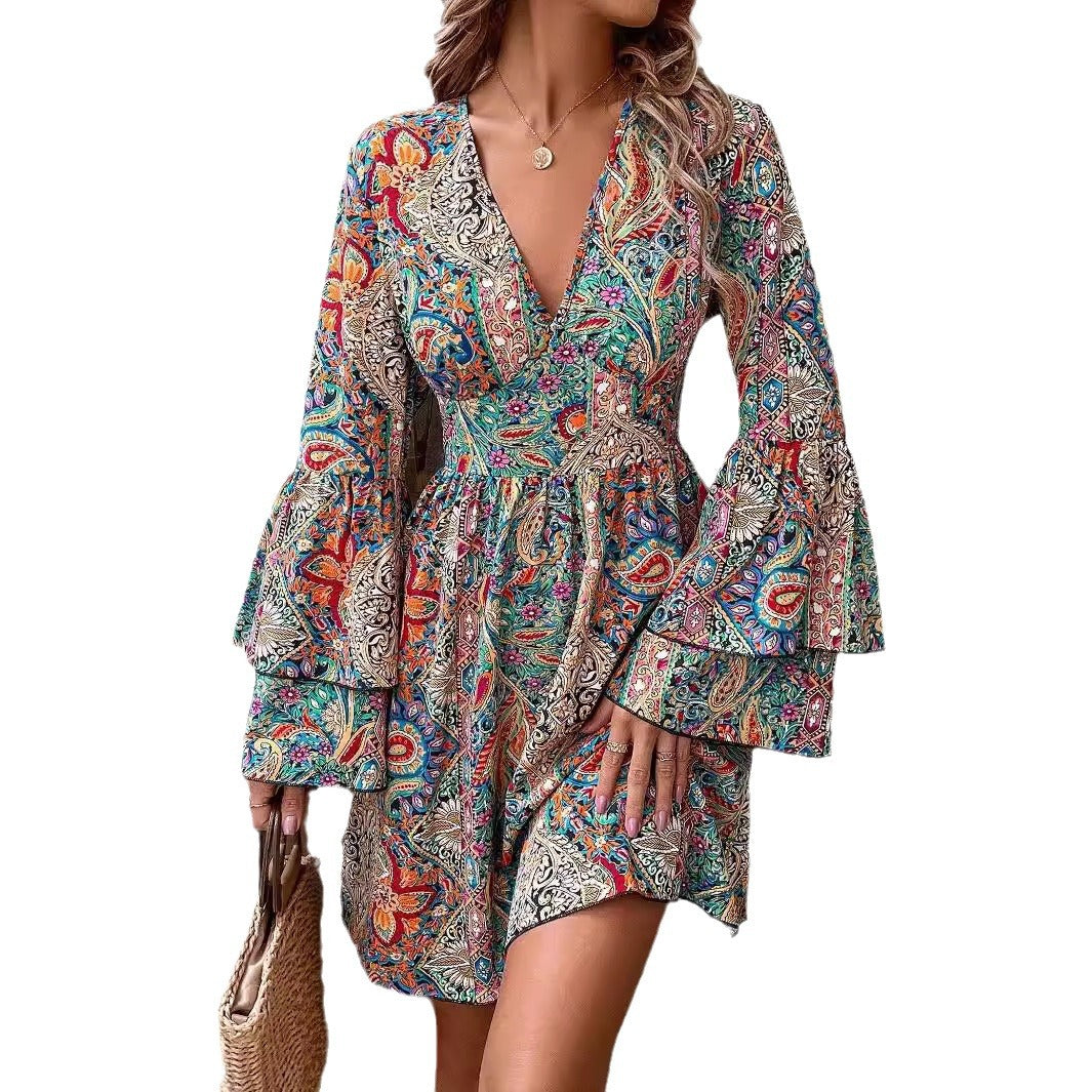 Women's Elegant Floral Print Dress