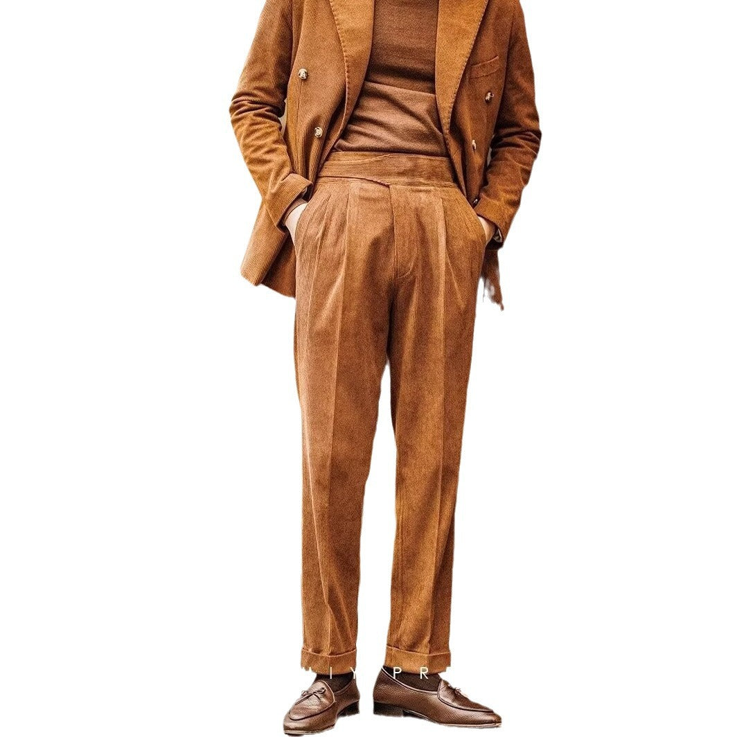 Corduroy Straight Pants Men's Loose Wide-leg Casual Pants