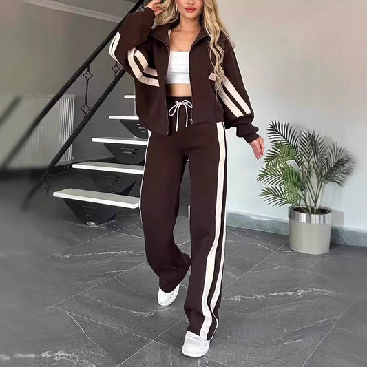 Casual Trousers Simple Zipper Coat For Women