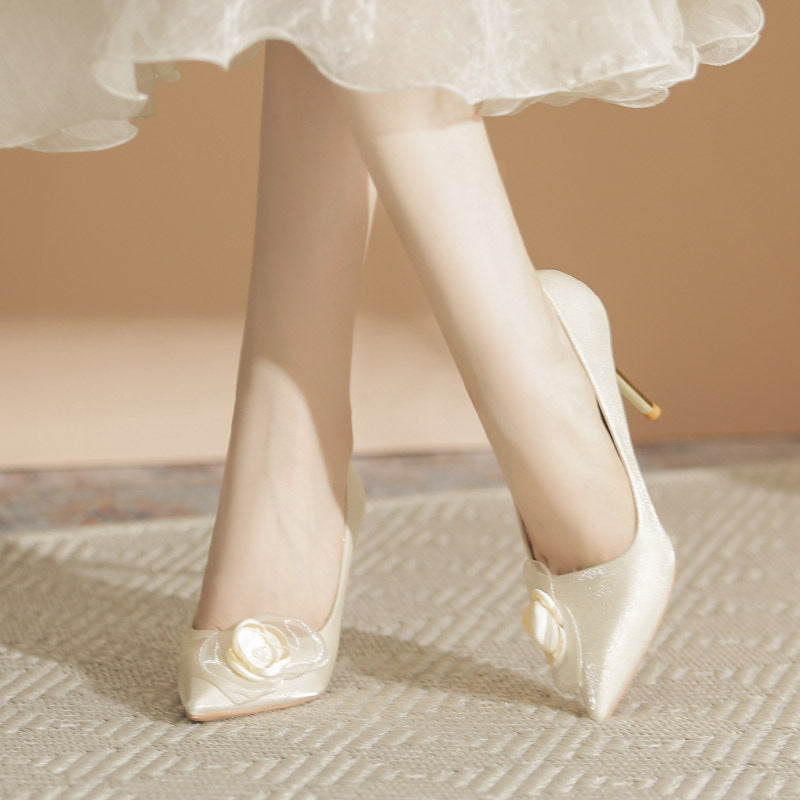 Wedding Shoes Stiletto High-end Applique High Heels