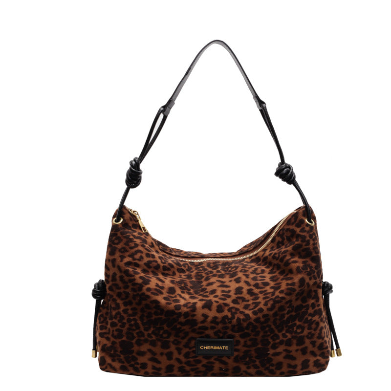 Autumn And Winter Niche Shoulder Underarm Pillow Leopard Print Women's Messenger Bag