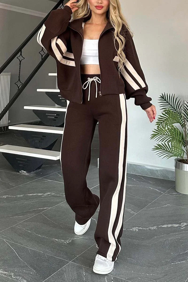 Casual Trousers Simple Zipper Coat For Women