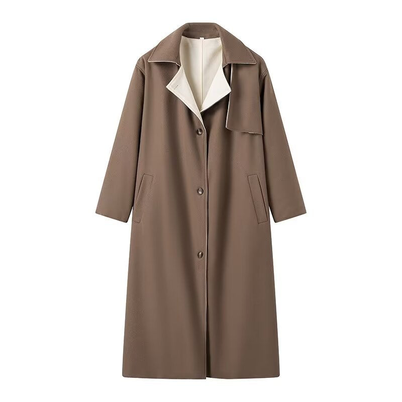 Long Style Temperament Woolen Coat Women