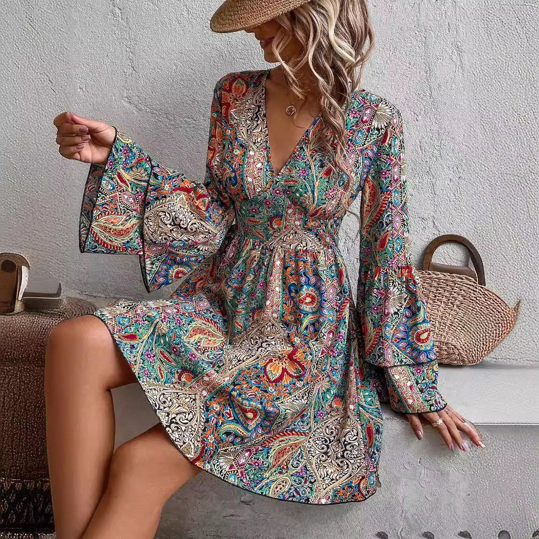 Women's Elegant Floral Print Dress