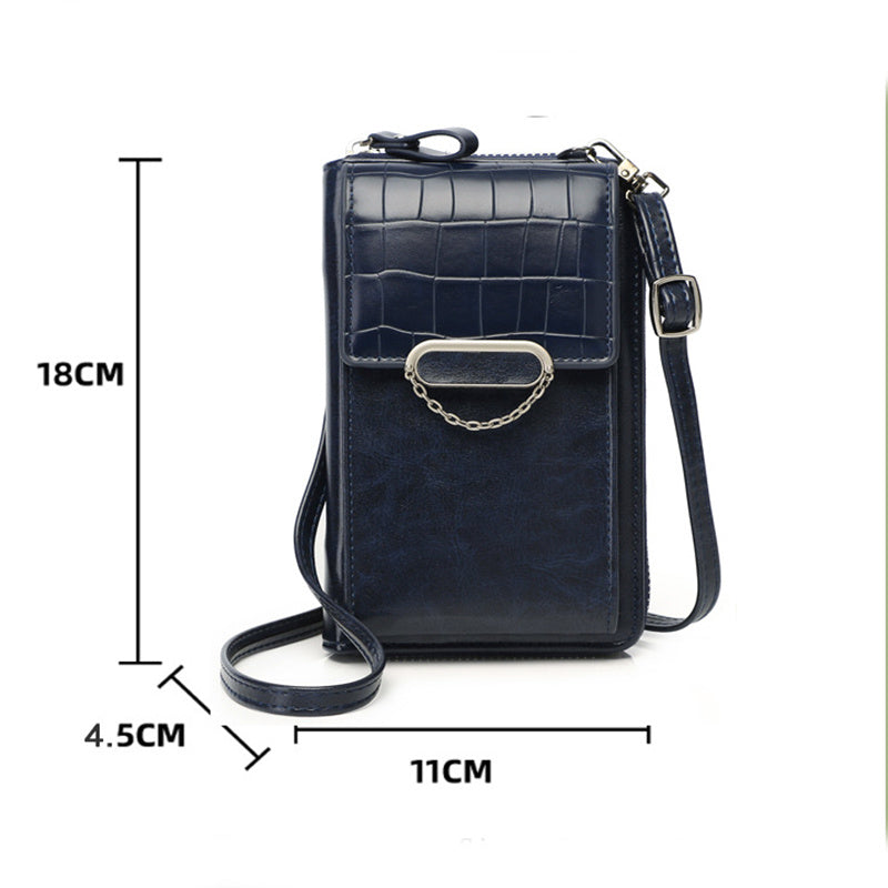 Mobile Phone Bag For Women Chain Stone Pattern Design Shoulder Bags