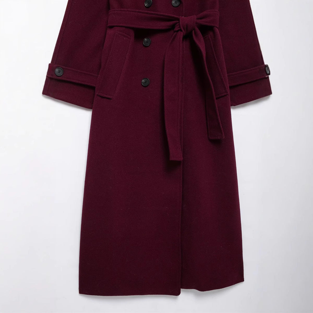 Women Double-breasted Coat Woolen Coat