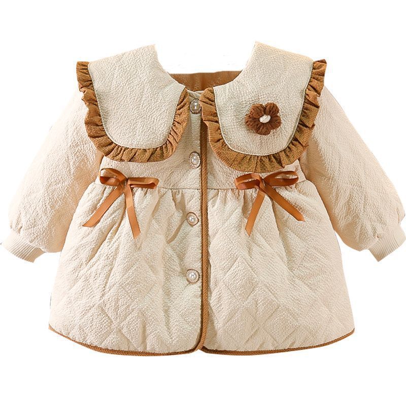 Baby Girl Fleece Lined Coat Autumn And Winter Clothing