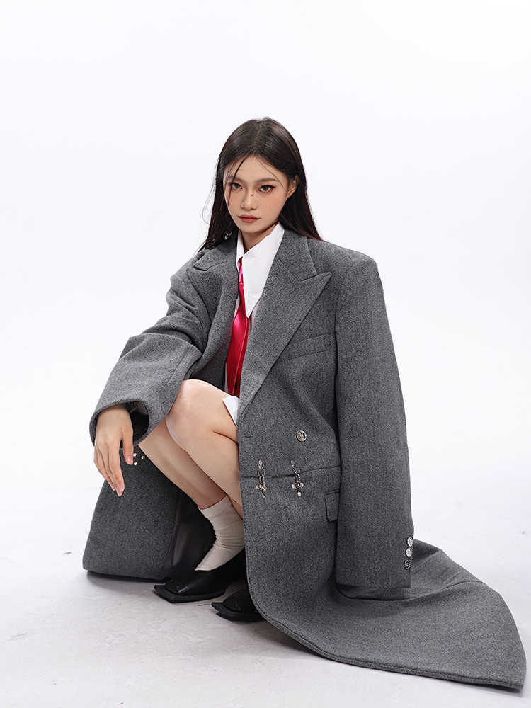 Suit Woolen Long Coat For Women