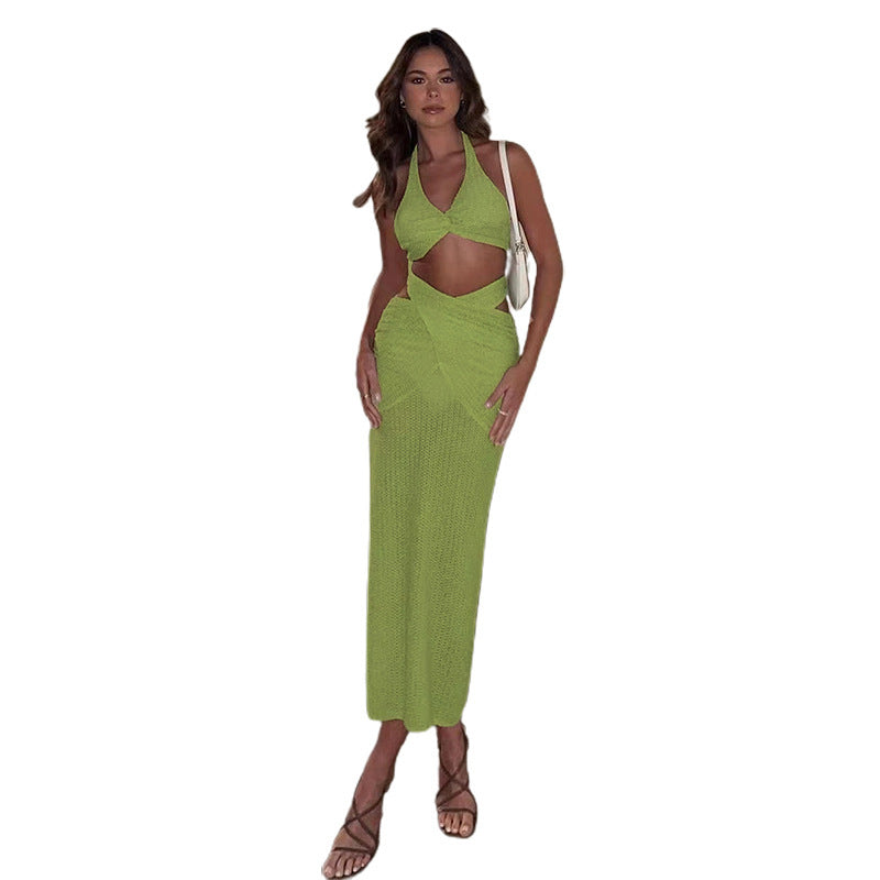 Women's Clothing Fashion Halter Backless Slim Fit Hip-wrapped Skirt Suit Women