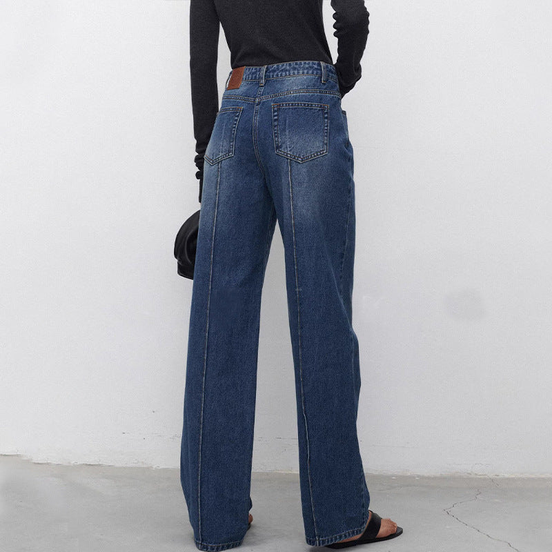 Jeans Women's Three-dimensional Stitching Straight