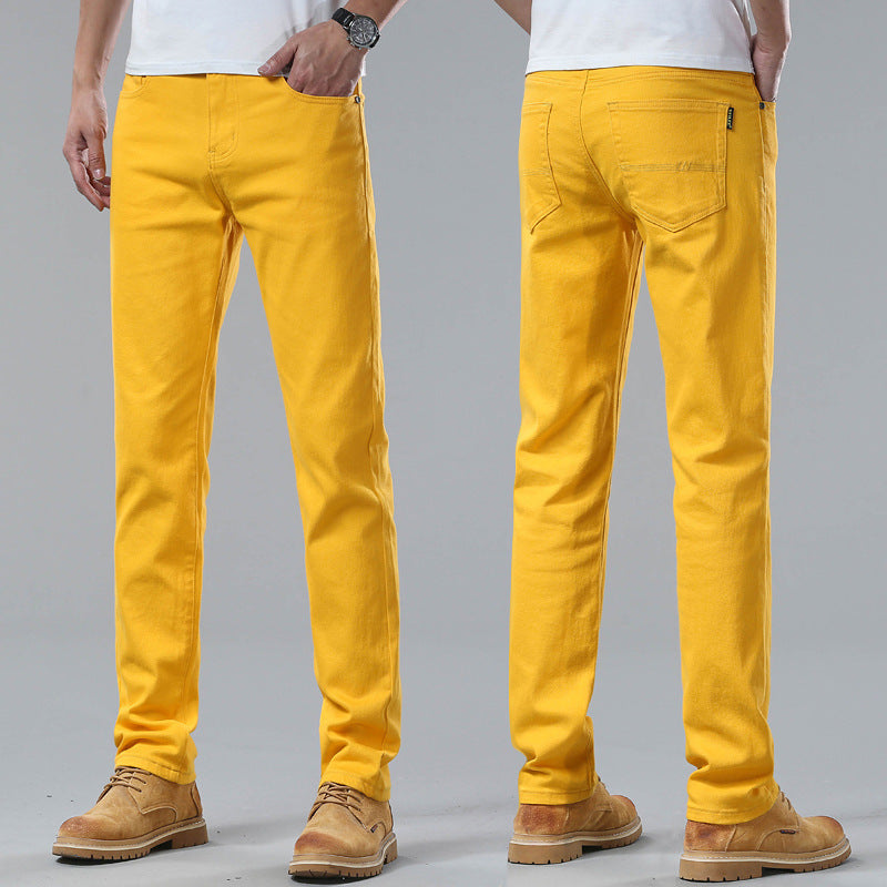 Men Fashion Brands Stretch Slim Fit Skinny Pants