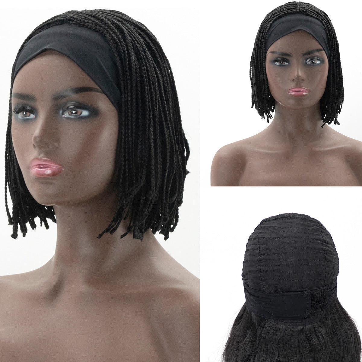 Braid Short Hair Center Split Turban Headgear