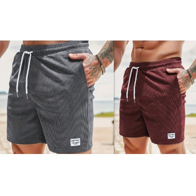 Lace-up Drawstring Shorts Summer Corduroy Sports Short Pants Mens Clothing