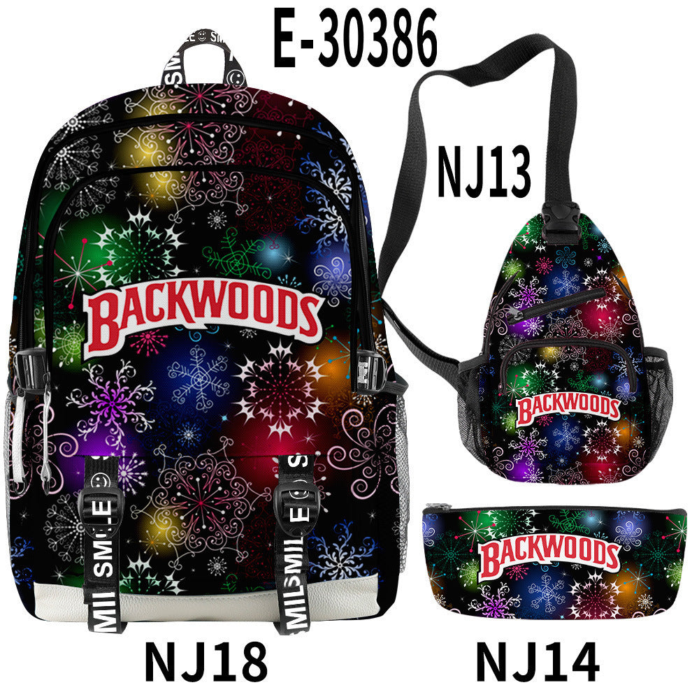 Printed Surrounding Men And Women Cool And Simple Backpack Set