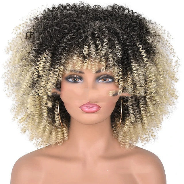 Small Curly Hair Rose Mesh Synthetic Headgear