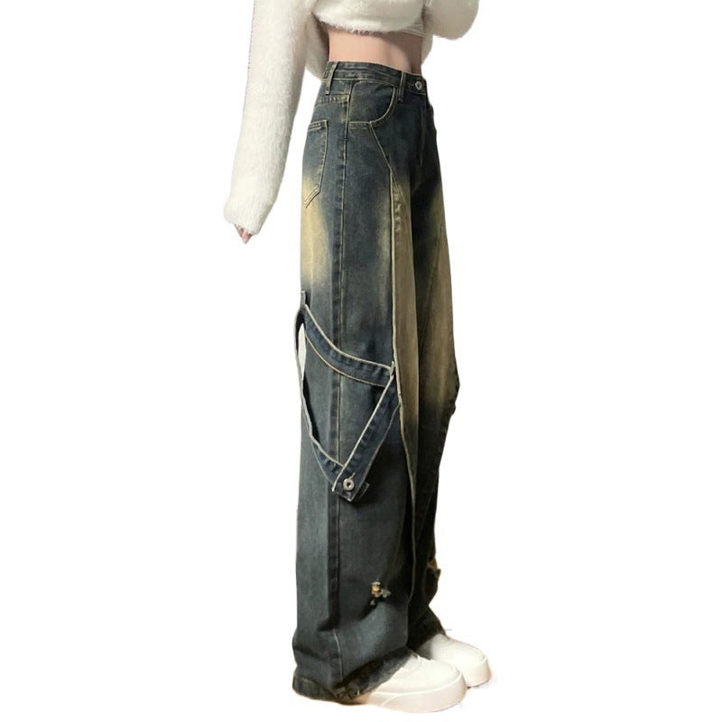 Women's Retro Narrow Wide-leg Jeans