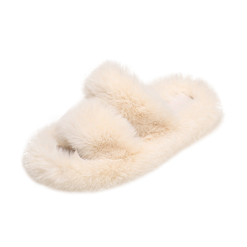 Women's Stylish And Lightweight Warm And Comfortable Home Plush Cotton Slippers