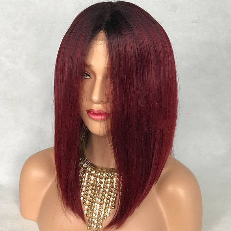 Water Wave Peruvian Human Hair Glueless Lace Front Wigs Cap