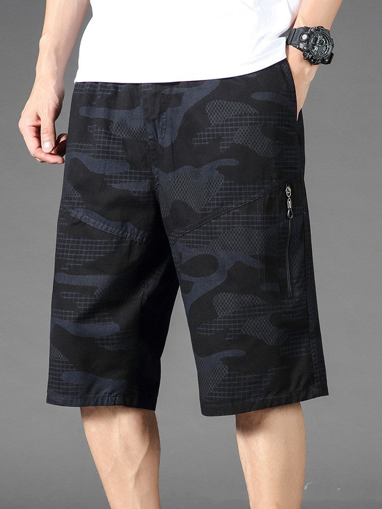 Summer Thin Loose Cotton Camouflage Shorts