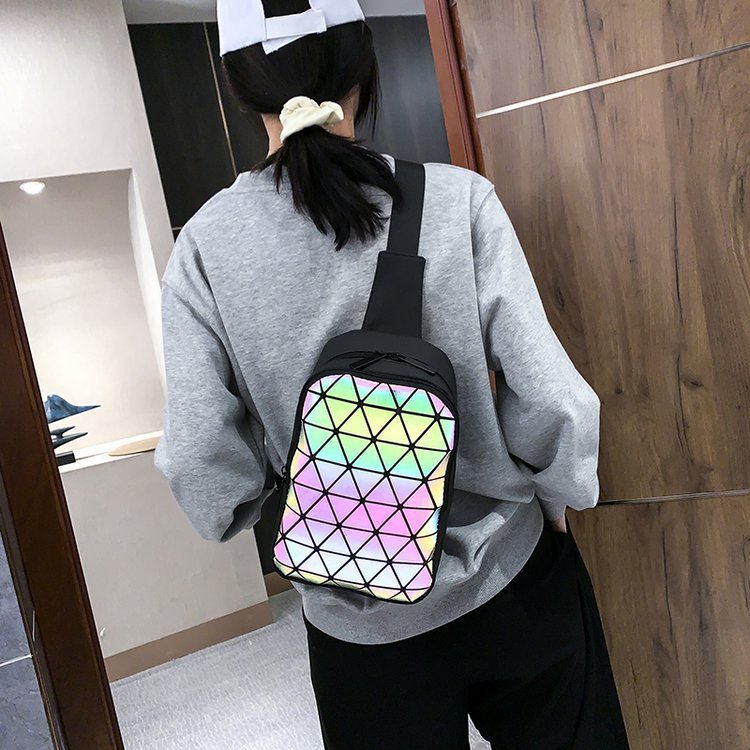 Luminous Geometric Rhombus Bag, Shoulder Bag, Chest Bag