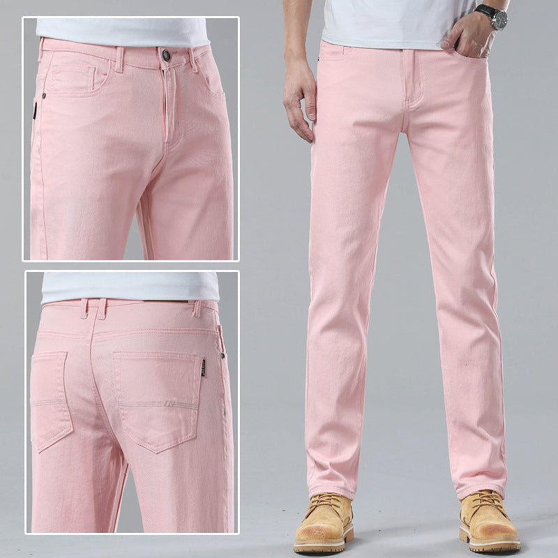 Men Fashion Brands Stretch Slim Fit Skinny Pants