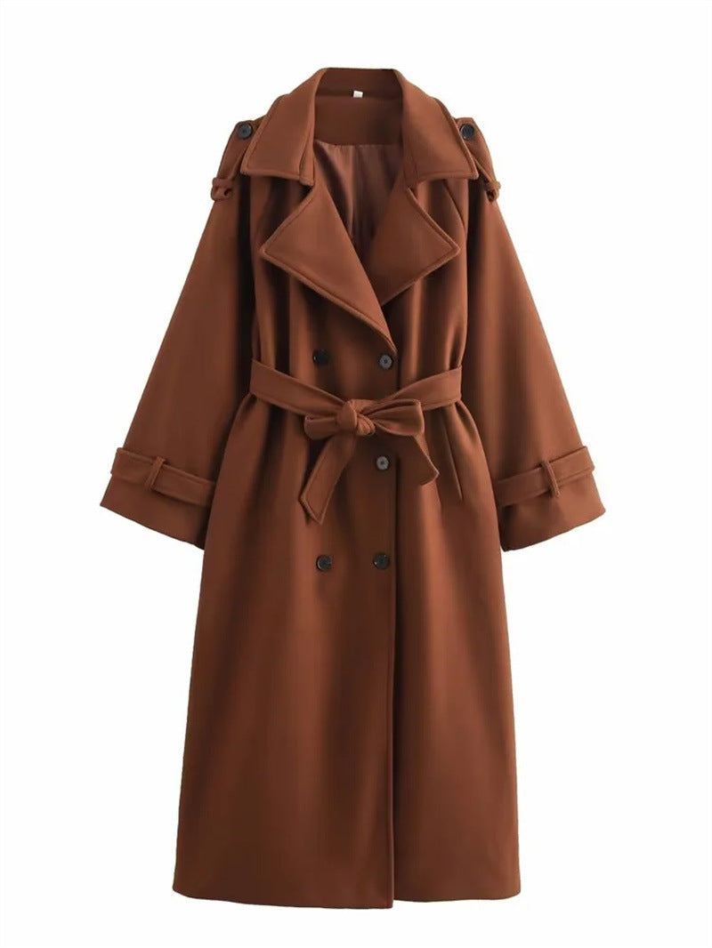 Women Double-breasted Coat Woolen Coat